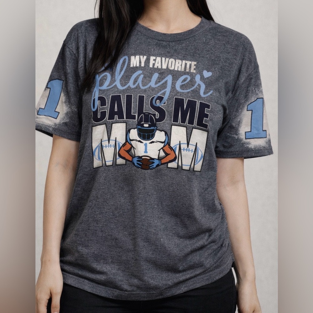Gildan XL Football Mom Graphic Tee | My Favorite Player Calls Me Mom Shirt